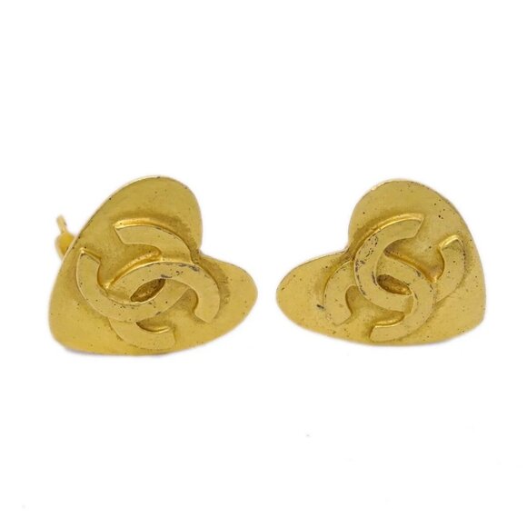 Chanel Heart Earrings Clip-On Gold 95P 141023 - Picture 4 of 4